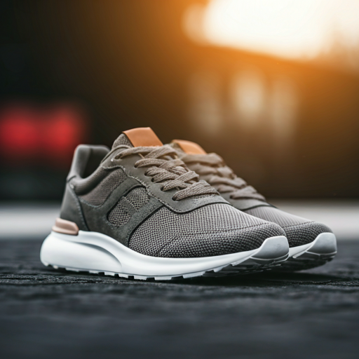 A pair of stylish, modern athletic shoes for running and training